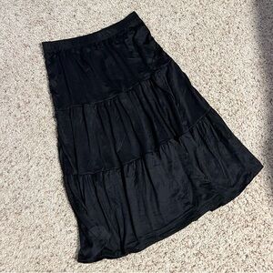 Elegant Black Tiered Mini Skirt